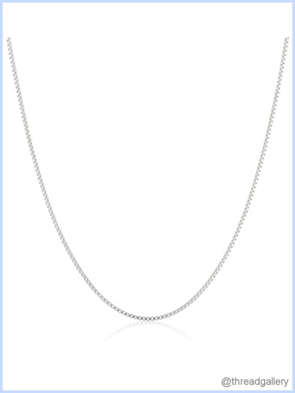 Sterling Silver 0.8mm Box Chain Necklace 20" Thin Layering
